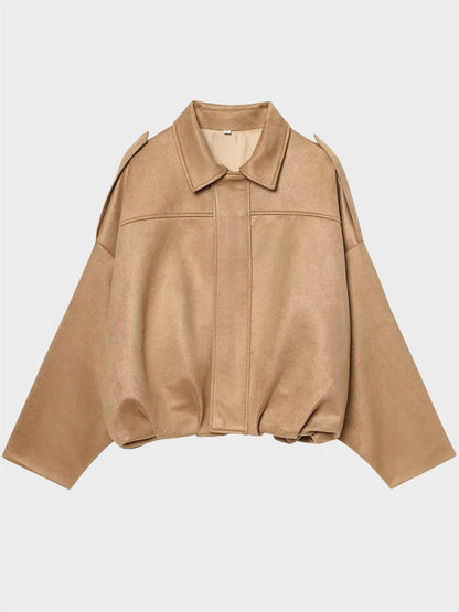 Luxury Faux Suede Bomber Jacket