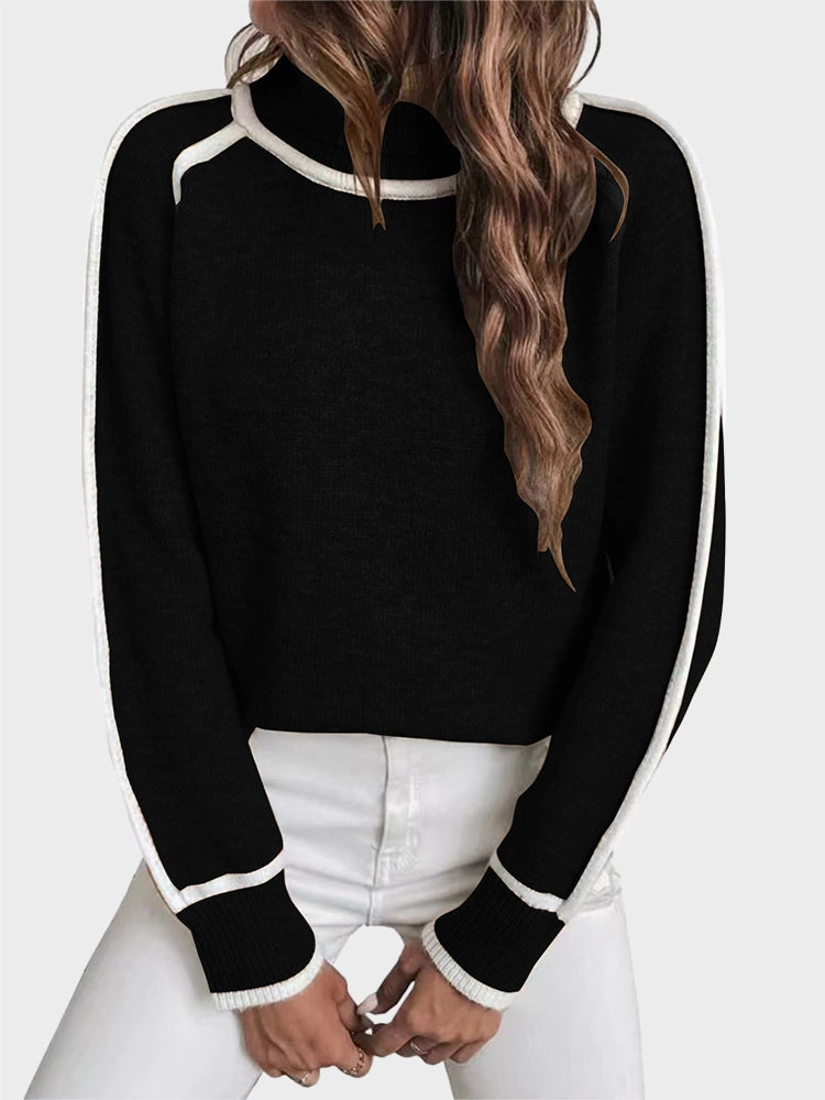 Women's Turtleneck pullover long-sleeved casual sweater
