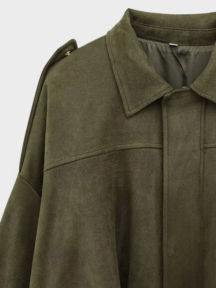 Luxury Faux Suede Bomber Jacket