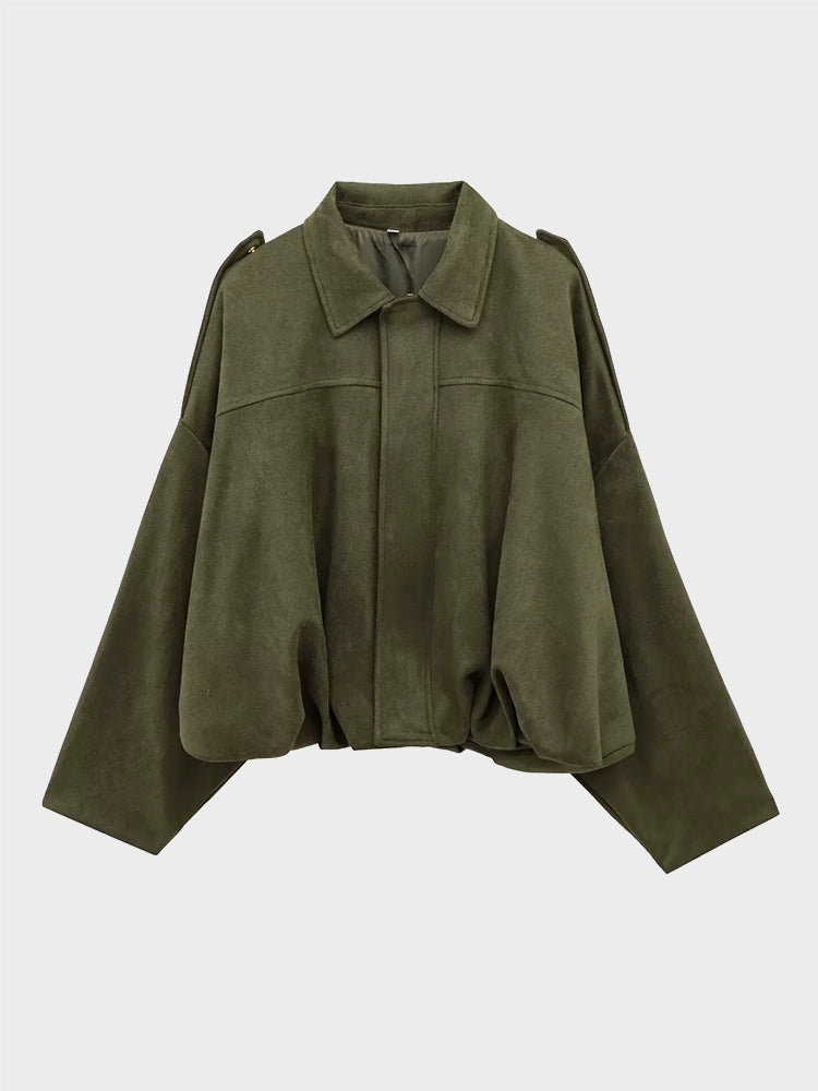 Luxury Faux Suede Bomber Jacket