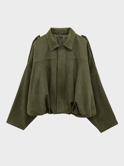 Luxury Faux Suede Bomber Jacket