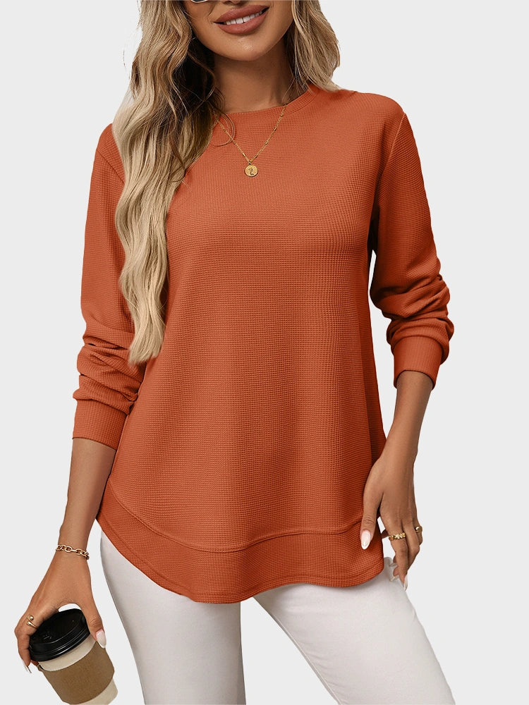 Women’s Casual Oversized Waffle Knit Shirt