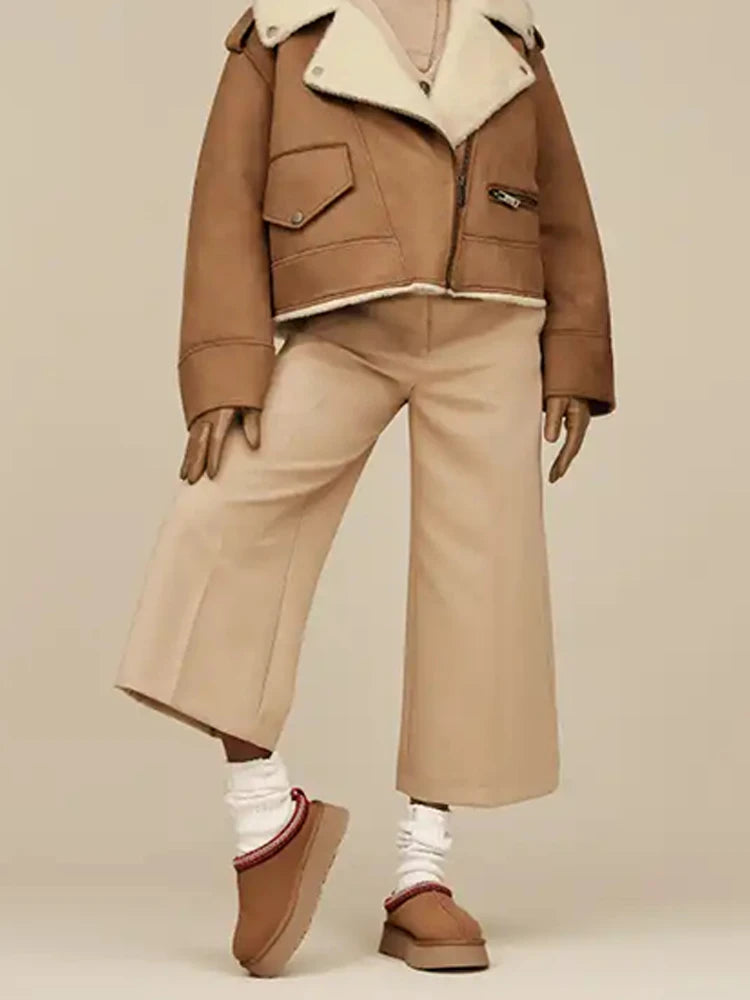 Women's Braided Leather Outdoor Suede Slippers